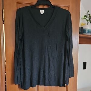 a new day Black V-Neck Blouse